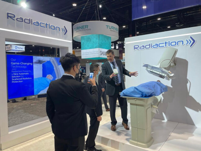 Radiaction Medical employees on the conference floor enjoying a uniquely outstanding, team-based, entrepreneurial culture unmatched by other companies.